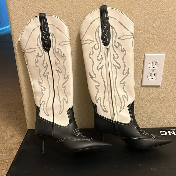 I.N.C. Hayleigh Black and White Western Boots - Picture 3 of 4